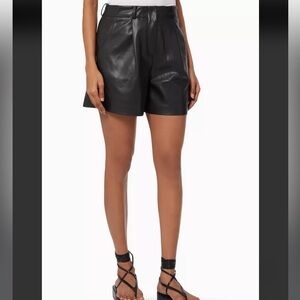 Frankie Shop Manon Black Faux Leather Shorts